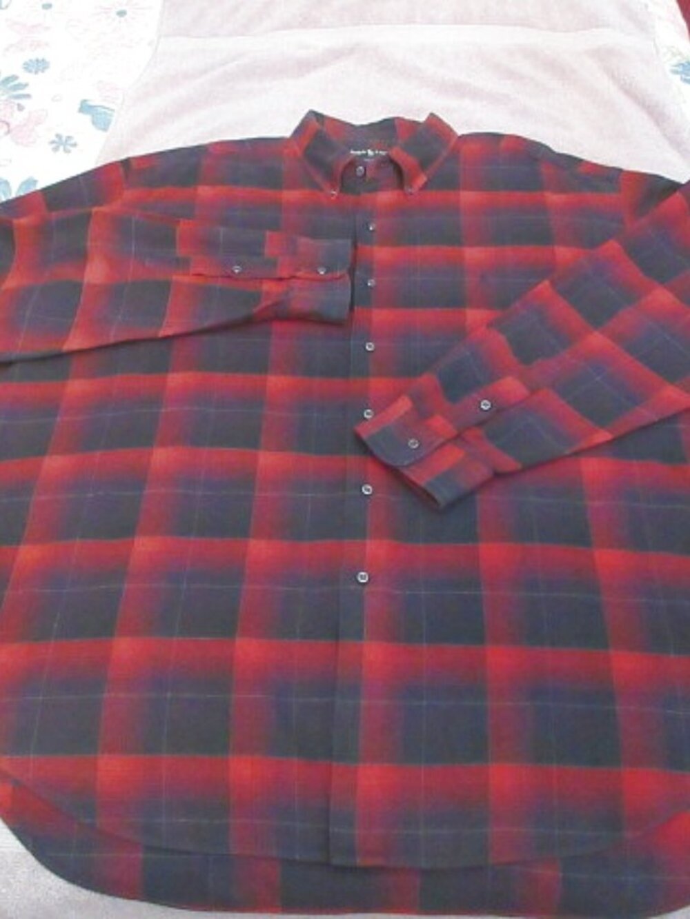 Vtg Ralph Lauren Mens Flannel Button Down Shirt XXL Marlowe Buffalo Plaid USA